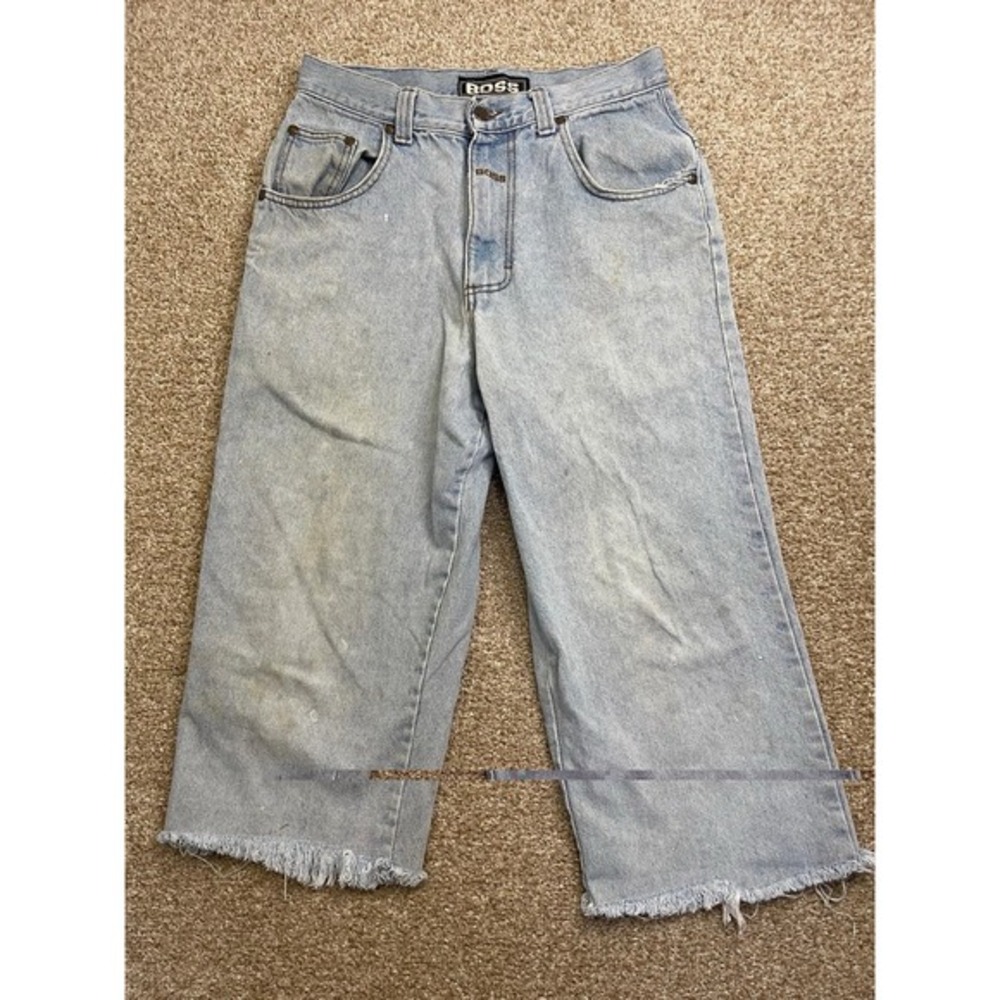VTG BOSS Jeans‎ Mens 32 Baggy Embroidered Y2K 90s Hip Hop Skater Denim Pants USA